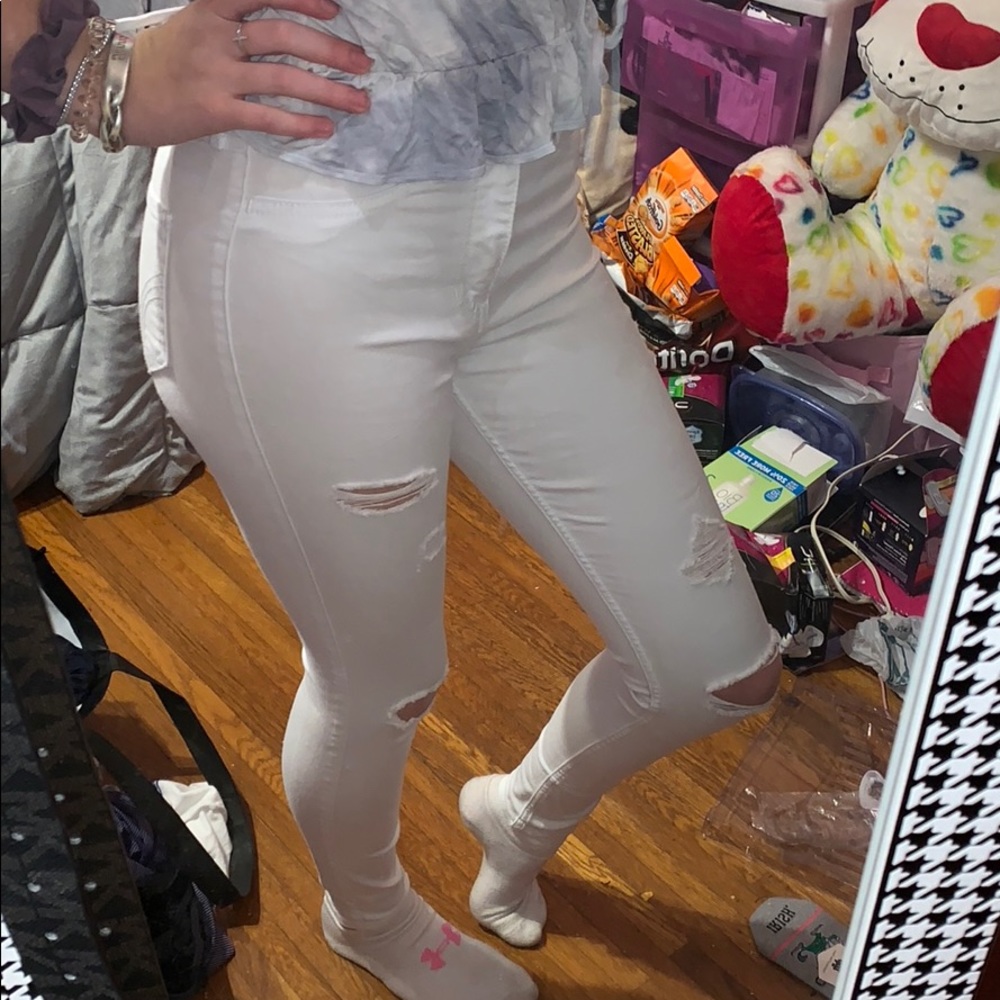 Hollister high waisted ripped skinny jeans